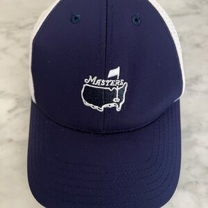 Authentic  Masters White Cap with Navy Front White Logo OS Adjustable Snap back